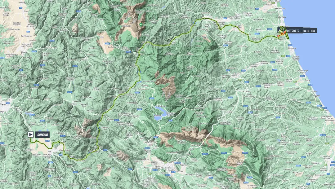 Tirreno-Adriatico stage 4 map