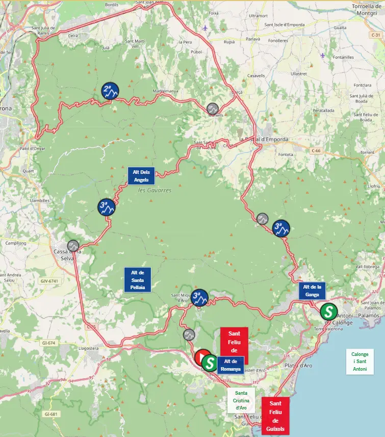Map Volta a Catalunya 2023 stage 1&nbsp;&nbsp;