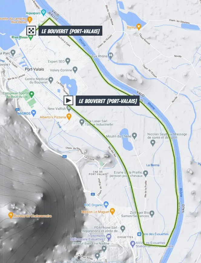 Map Tour de Romandie 2023 Prologue
