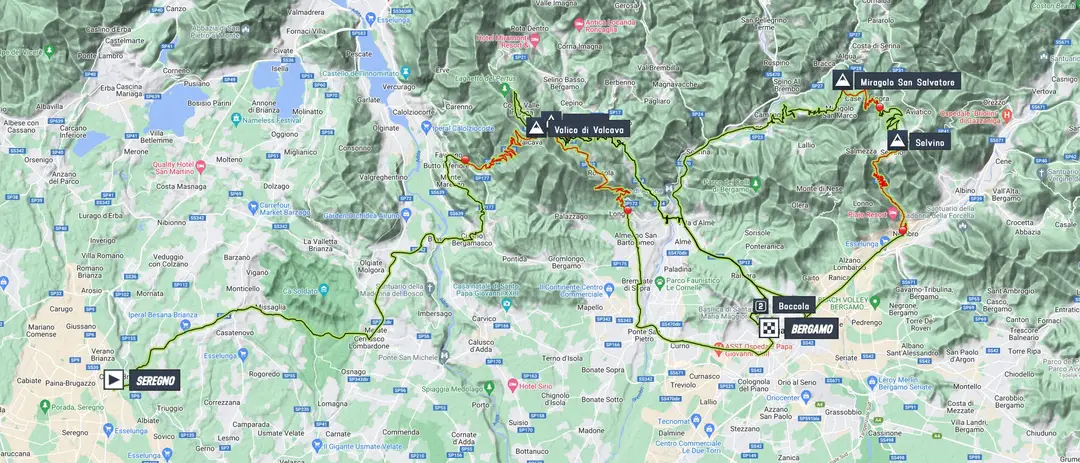 Map Giro d'Italia 2023 stage 15