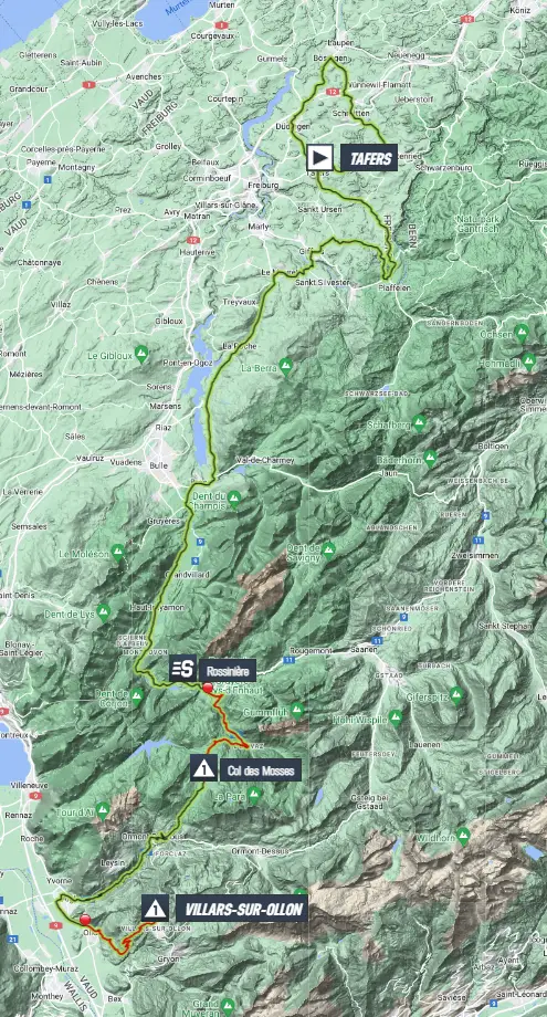 Map Tour de Suisse 2023 stage 3