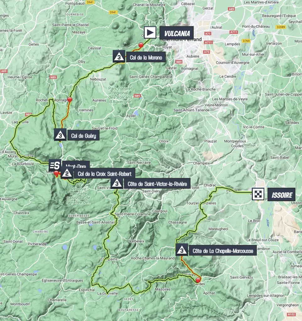 Map Tour de France 2023 stage 10
