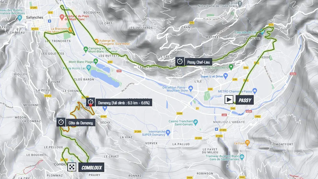 Map Tour de France 2023 stage 16