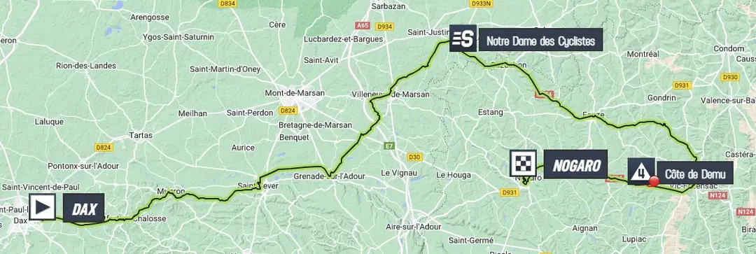 Map Tour de France 2023 stage 4
