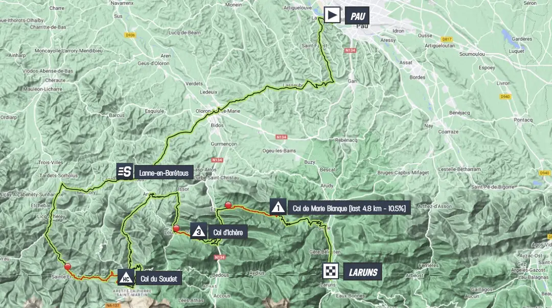 Map Tour de France 2023 stage 5