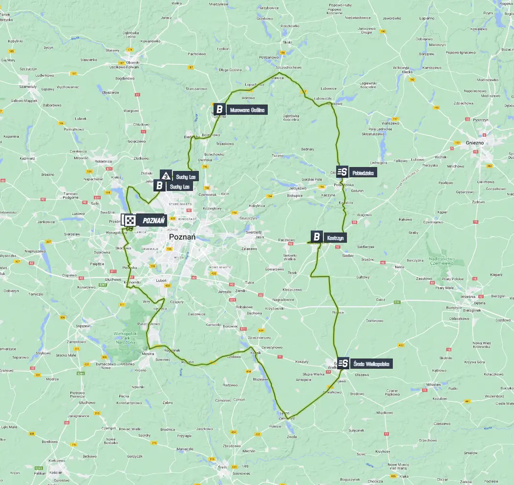 Map Tour de Pologne 2023 stage 1