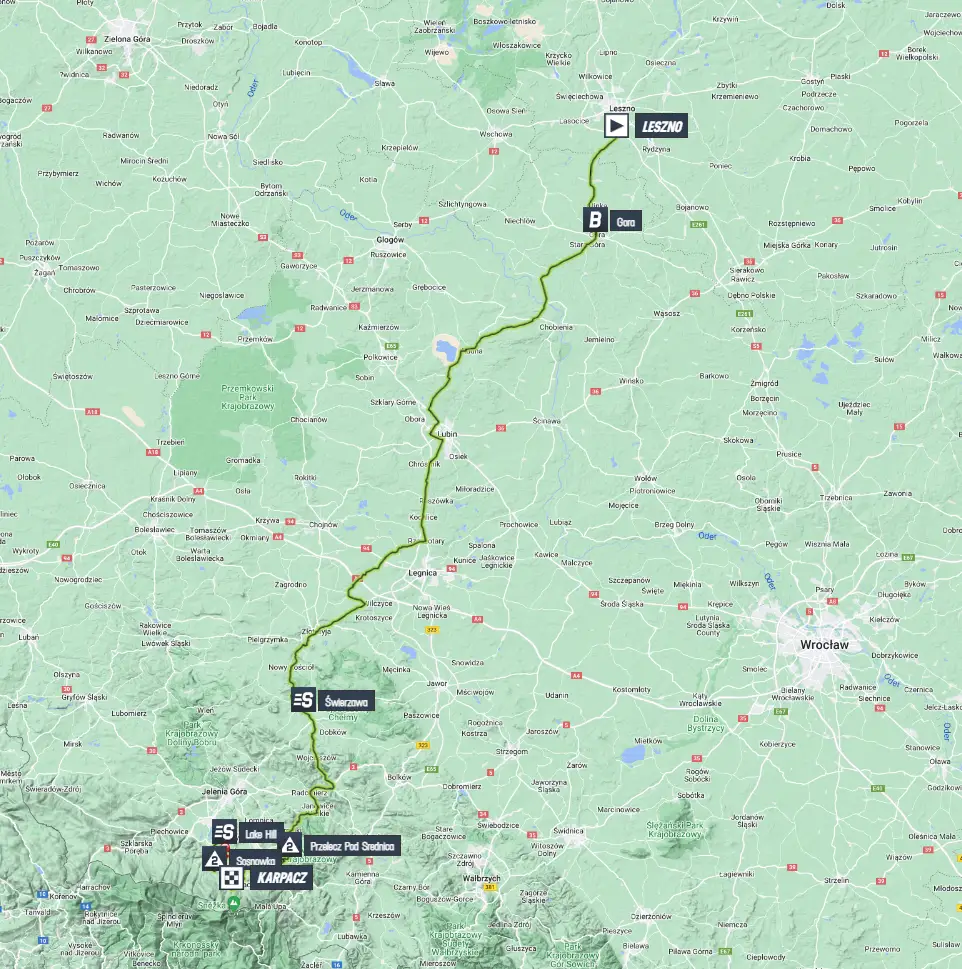 Map Tour de Pologne 2023 stage 2&nbsp;