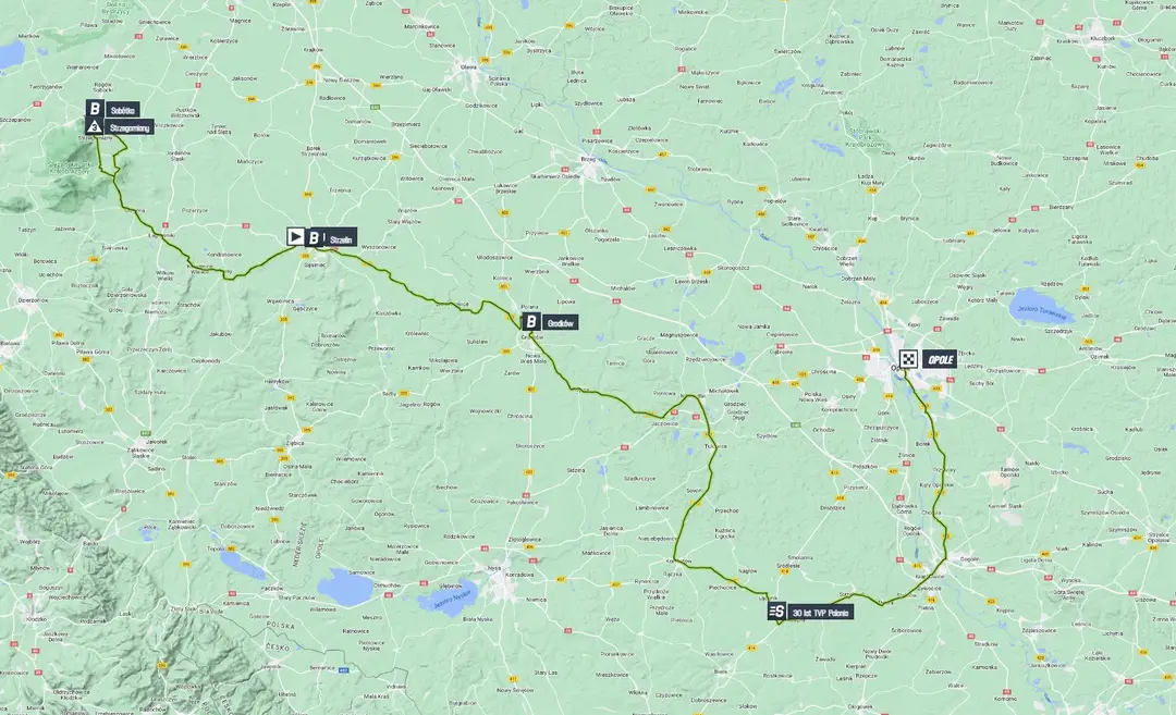 Map Tour de Pologne 2023 stage 4&nbsp;