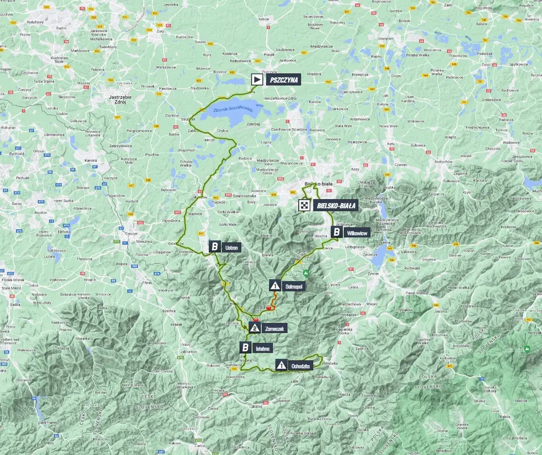 Map Tour de Pologne 2023 stage 5&nbsp;