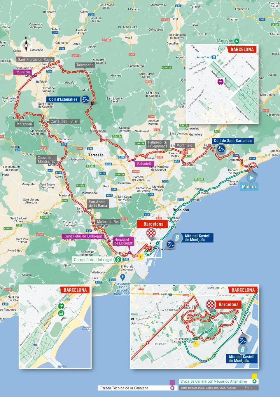 Mapa da etapa 2 da Vuelta a Espana 2023