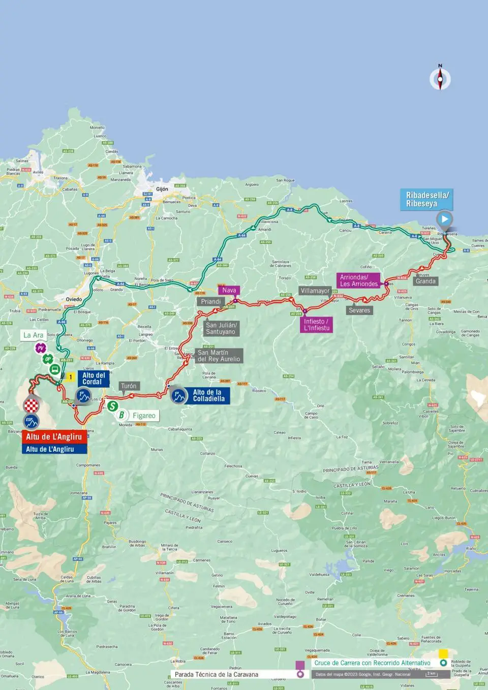 Mapa da etapa 17 da Vuelta a Espana 2023