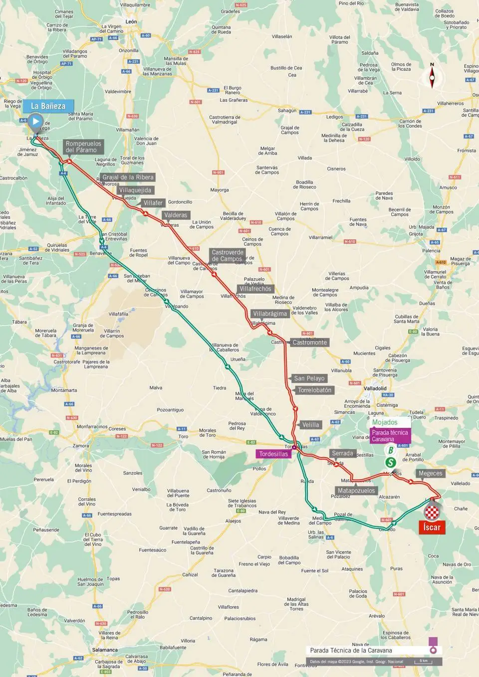 Mapa da etapa 19 da Vuelta a Espana 2023