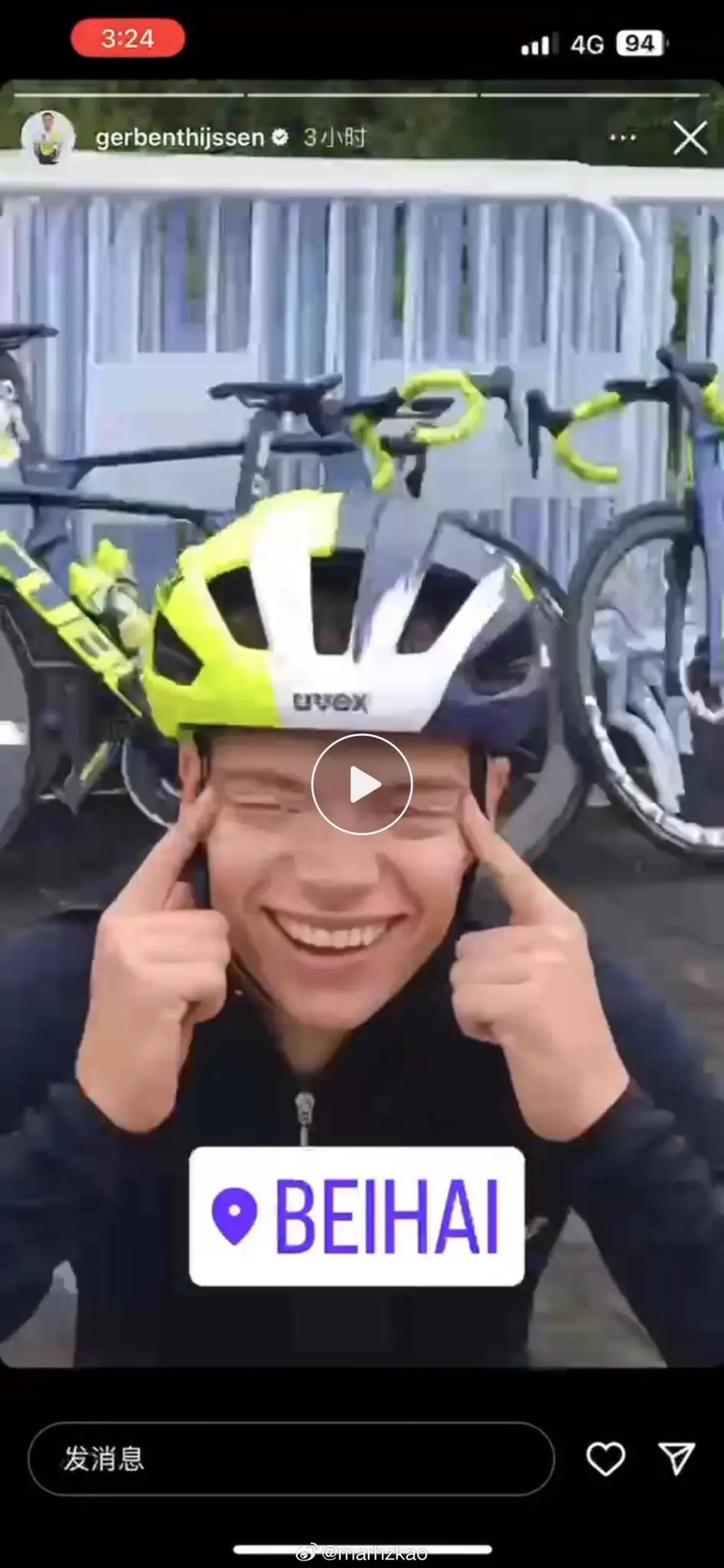 Screenshot from an Instagram post by Gerben Thijssen, showing Mihkels