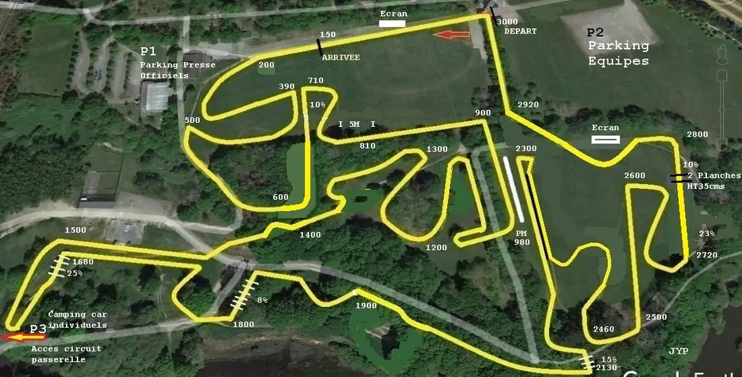 Mapa Campeonatos da Europa de Pontchâteau Cyclocross 2023
