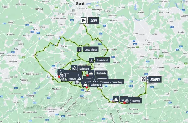 Map Omloop Het Nieuwsblad 2024
