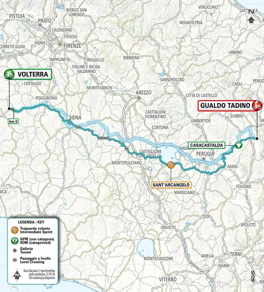 Map Tirreno-Adriatico 2024 stage 3&nbsp;