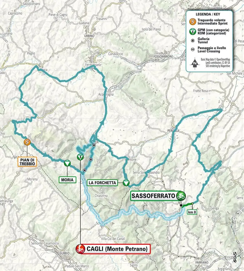Map Tirreno-Adriatico 2024 stage 6&nbsp;