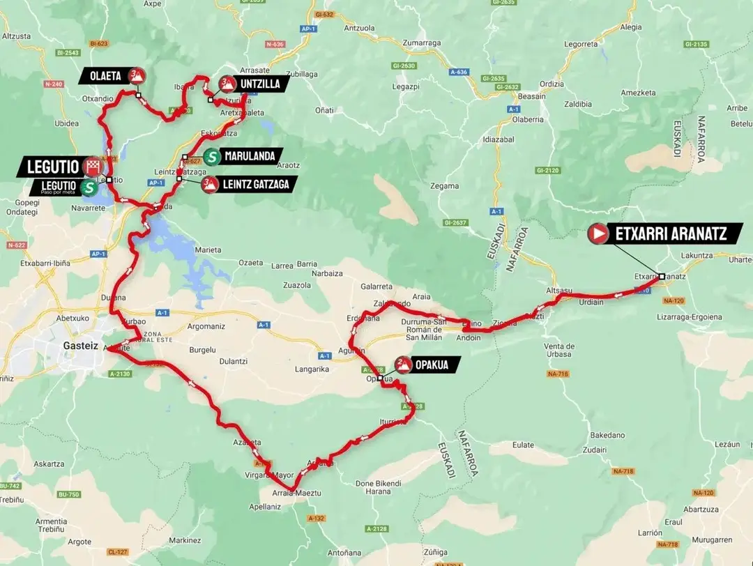 Map Itzulia Basque Country 2024 stage 4&nbsp;