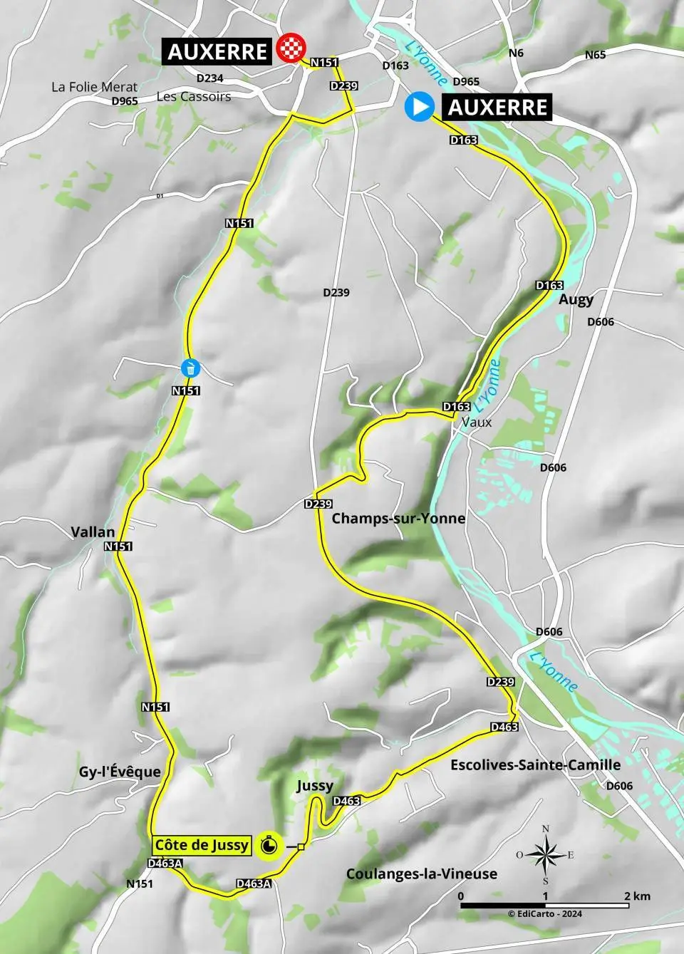 Mapa Paris-Nice 2024 etapa 3