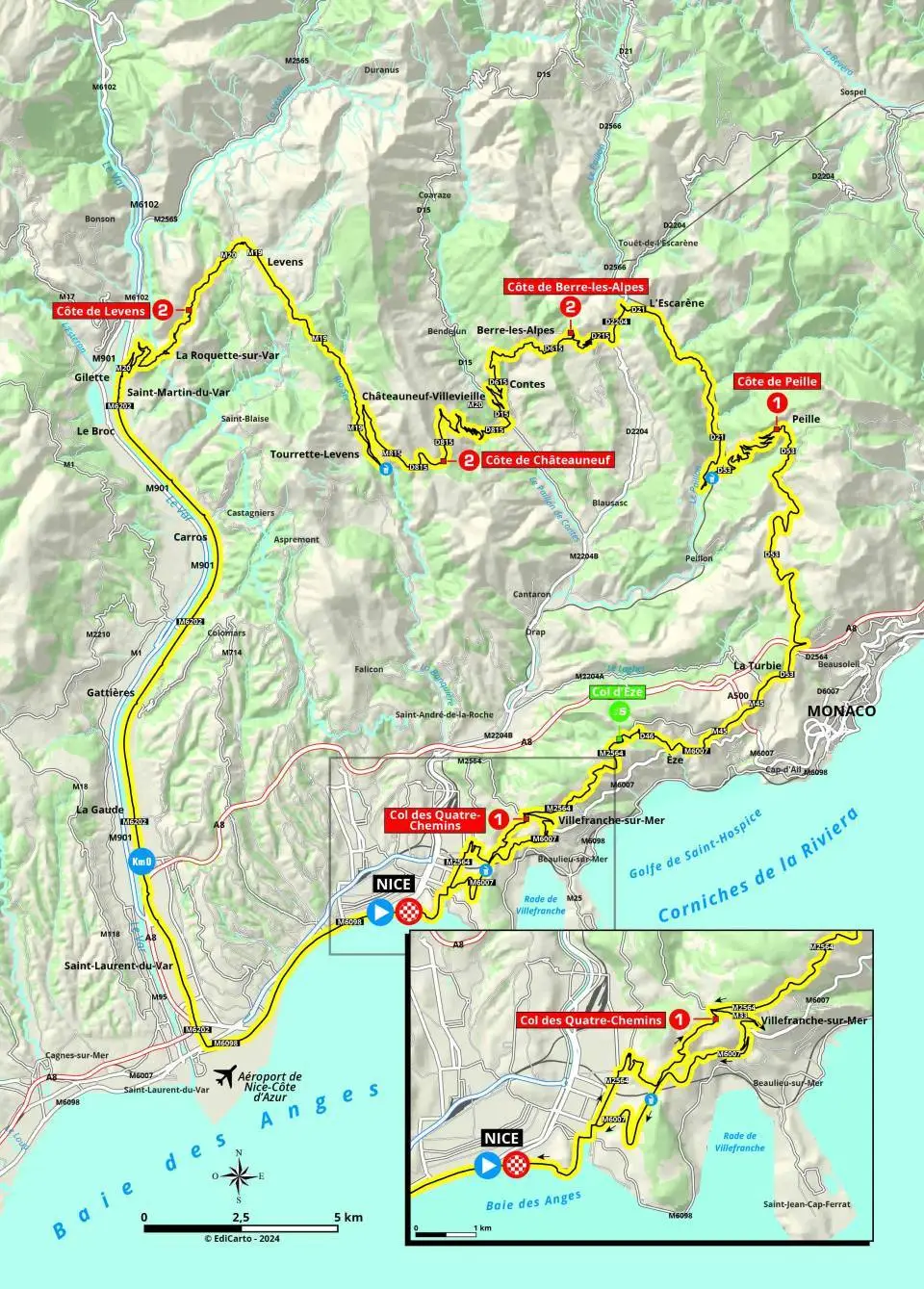 Mapa Paris-Nice 2024 etapa 8