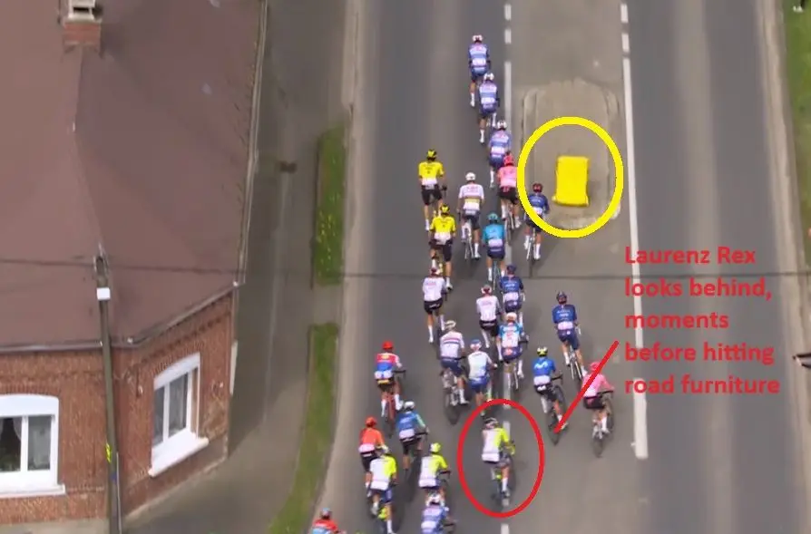 131Km to go: Laurenz Rex crashes out of Paris-Roubaix
