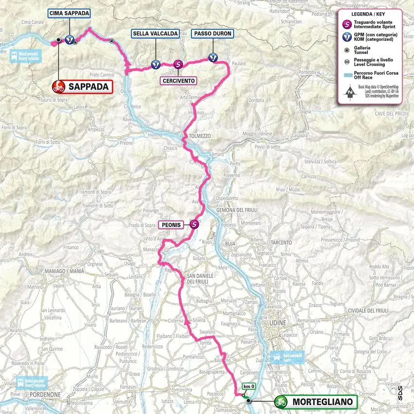 Map Giro d'Italia 2024 stage 19