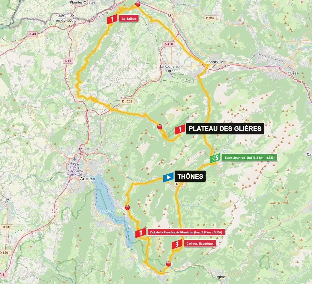 Mapa Critérium du Dauphiné 2024 etapa 8&nbsp;