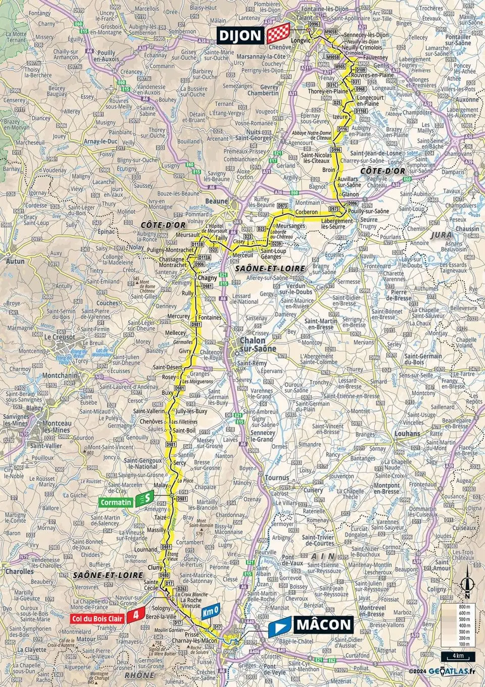 Map Tour de France 2024 stage 6