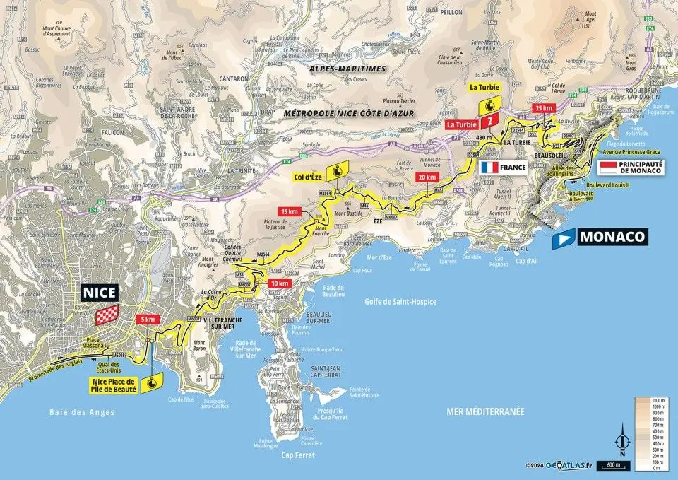 Mapa Volta a França 2024 etapa 21