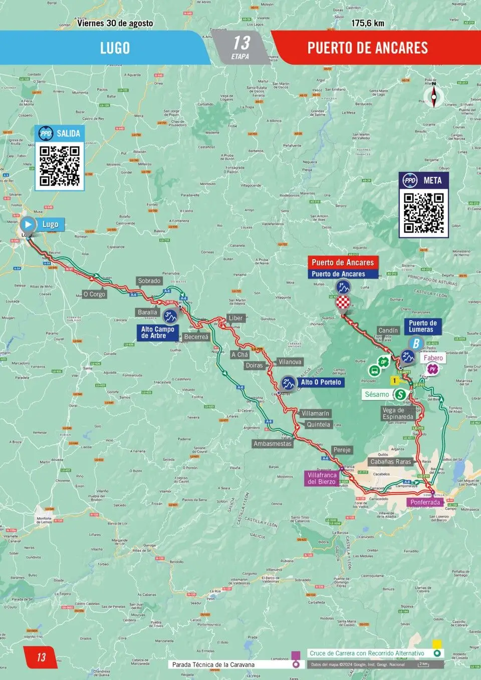 Map Vuelta a España 2024 stage 13&nbsp;