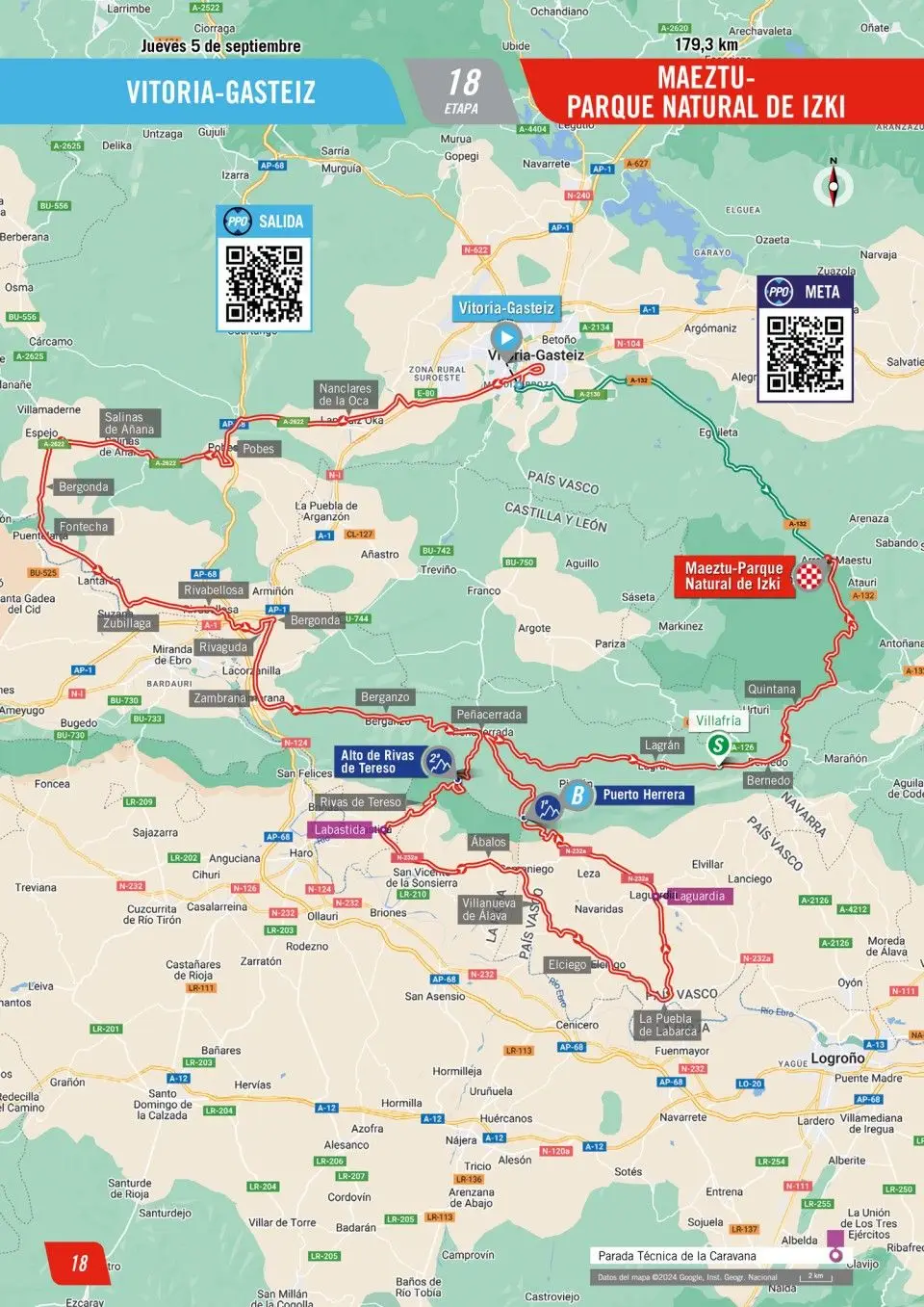 Map Vuelta a España 2024 stage 18&nbsp;