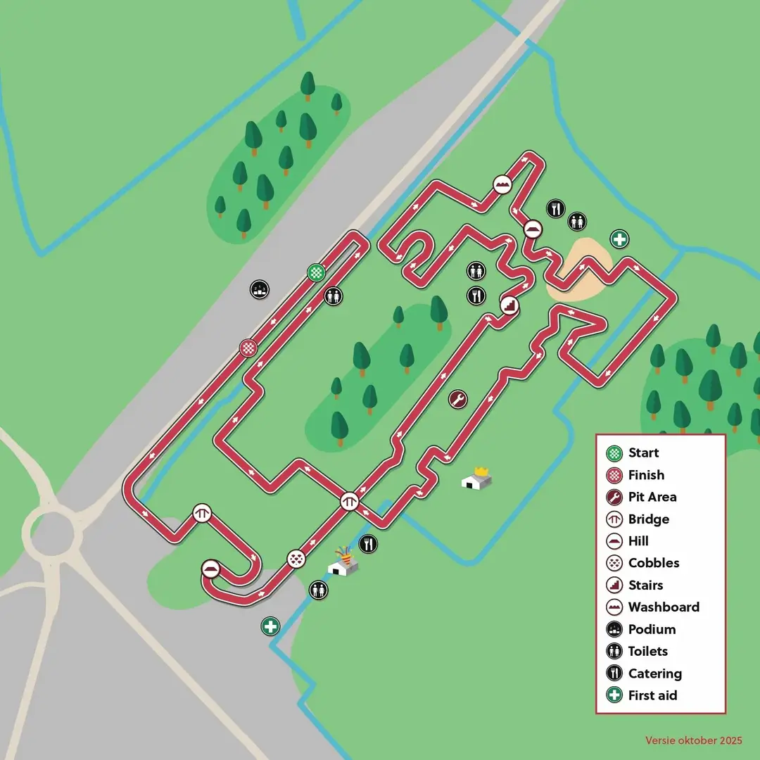 Mapa do circuito de Dendermonde a contar para a Taça do Mundo 2025