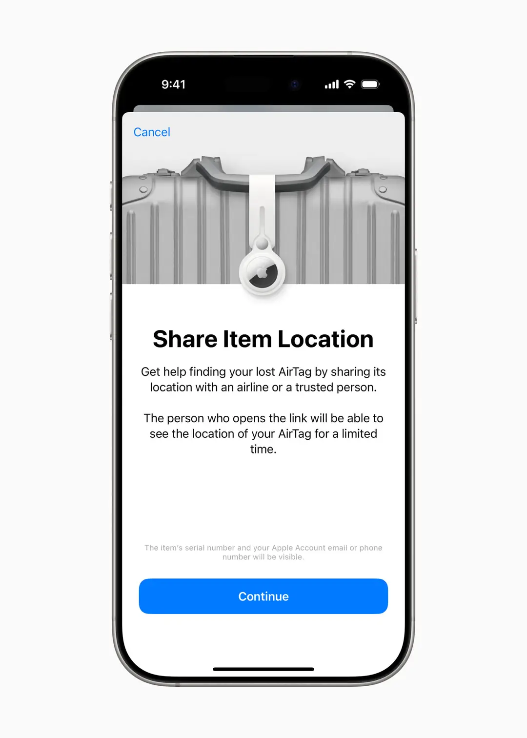 apple share item location find my airtag