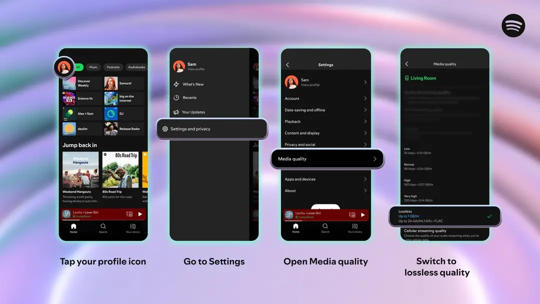 enabling lossless from your profile