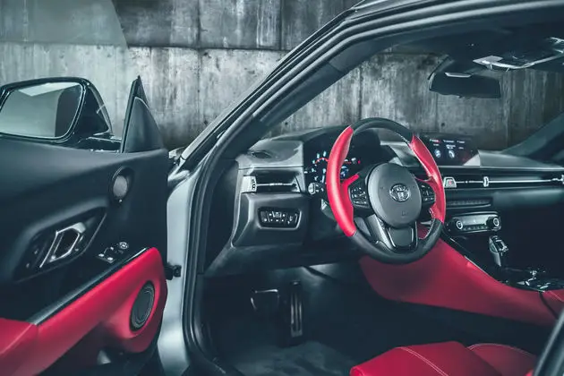 15 toyota supra red interior