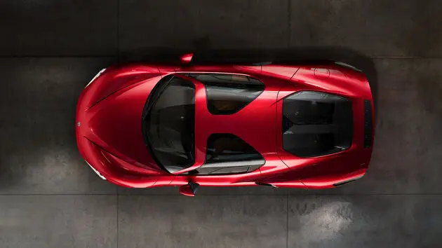 Alfa Romeo Stradale van bovenaf