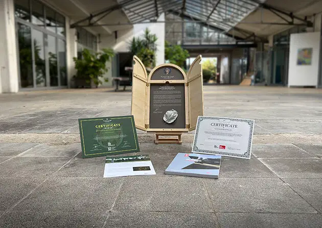 De Appreciator Giftbox met zilveren blad en certificaat (onderdeel van de h-NFT)