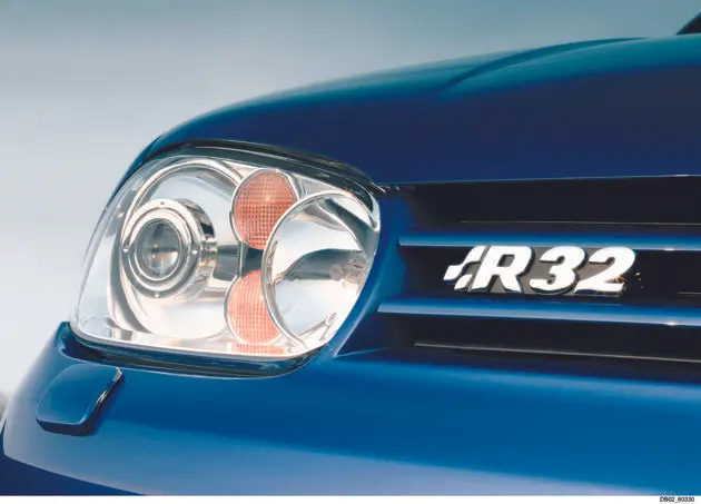 Golf R32 met een zescylinder motor