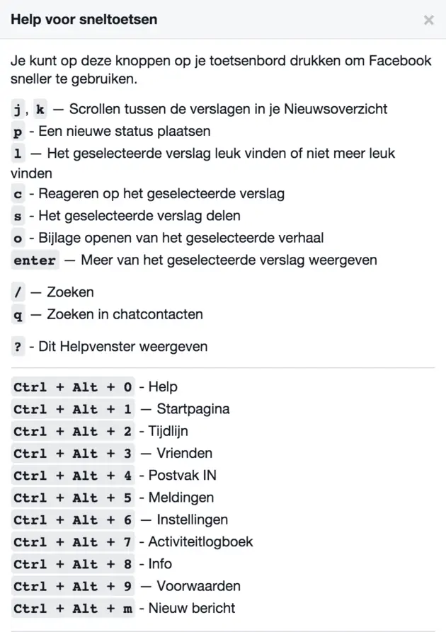 shortcuts-navigeren