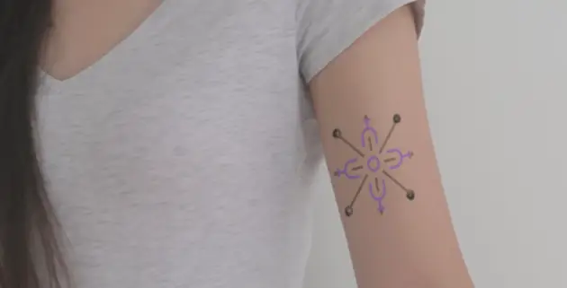 Zo zou een slimme tattoo er uit kunnen zien.