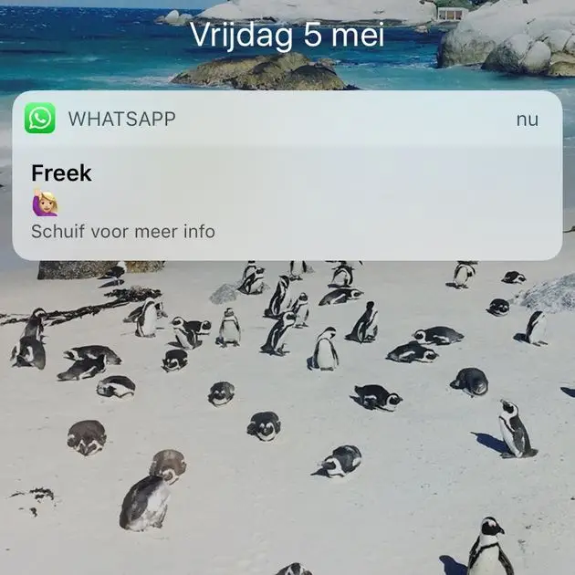 Er komt een bericht binnen op je homescherm
