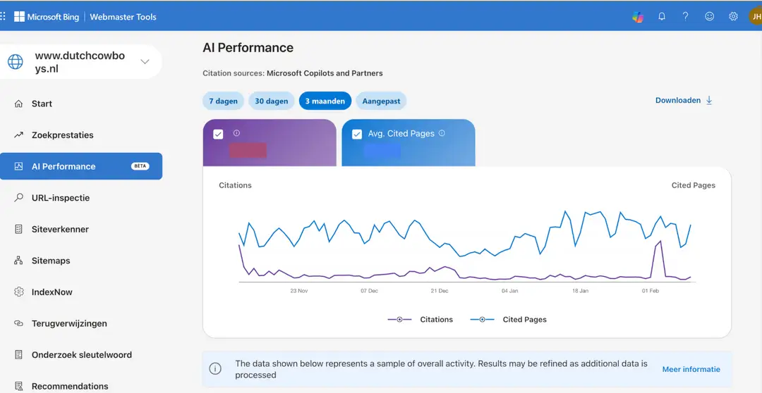 Bing Webmaster Tools AI Performance Dashboard