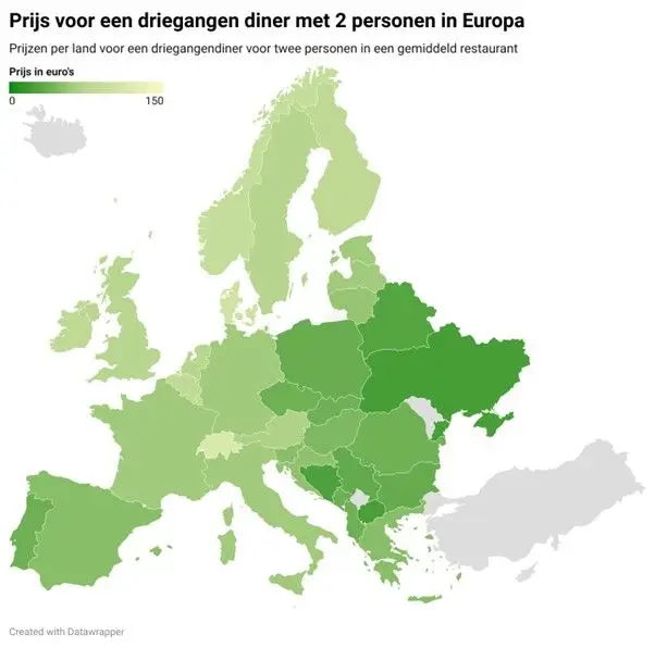 Foto: Dinerprijzen Europa