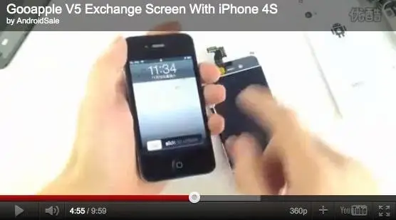 gooapple v5 iphone 4s screen