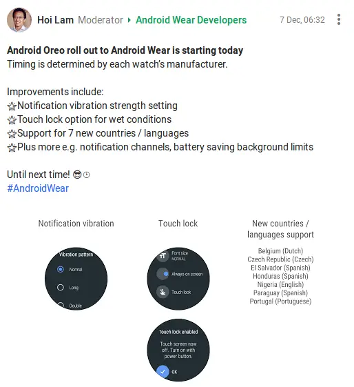 oreo on wearables