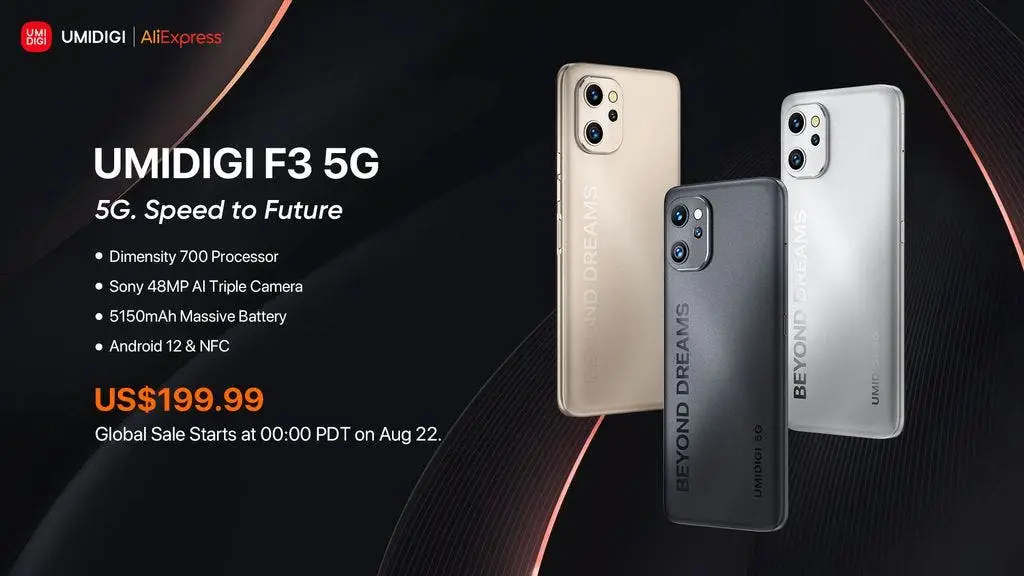 UMIDIGI F3 5G Debuts Globally Today with Dimensity 700 and 6.7