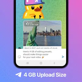 4 gb uploads telegram premium