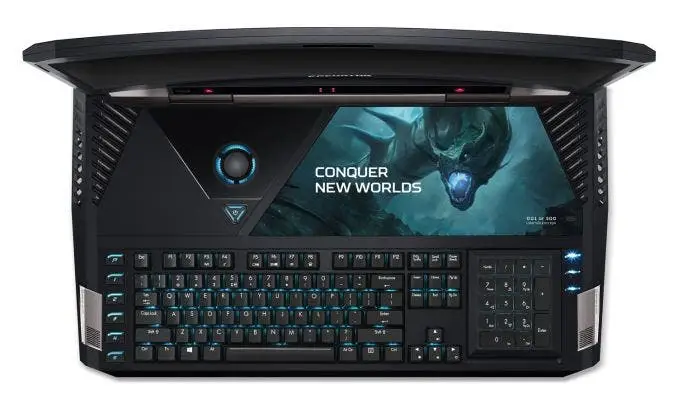 acer predator 21 x gx21 71 keyboard from above lights on number pad 575px