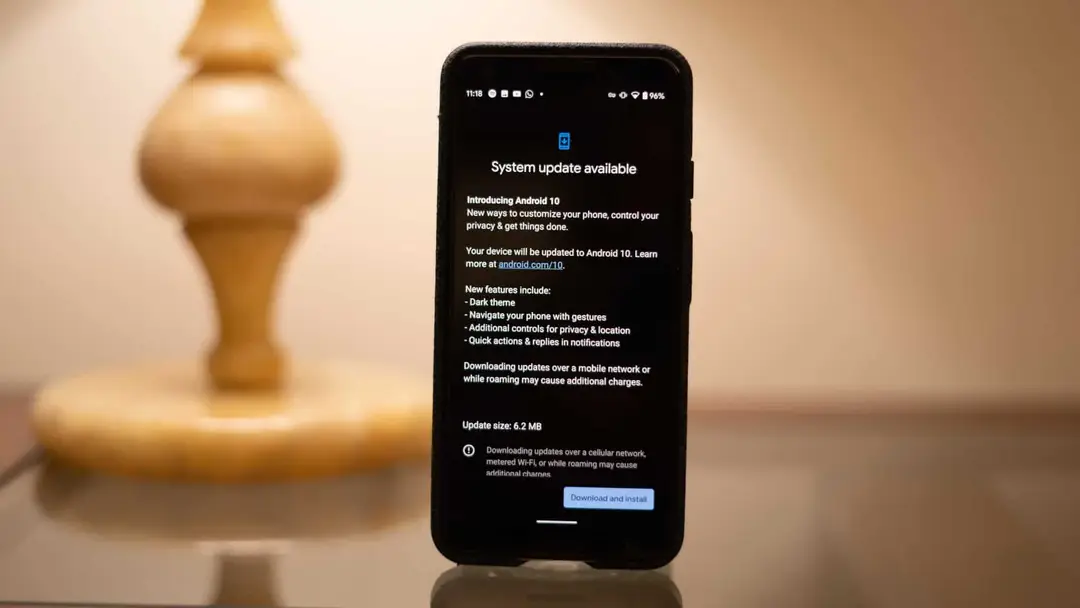 android 10 update on phone display