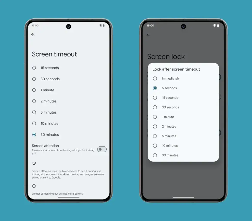 android 14 screen timeout settings 988w 864hpng
